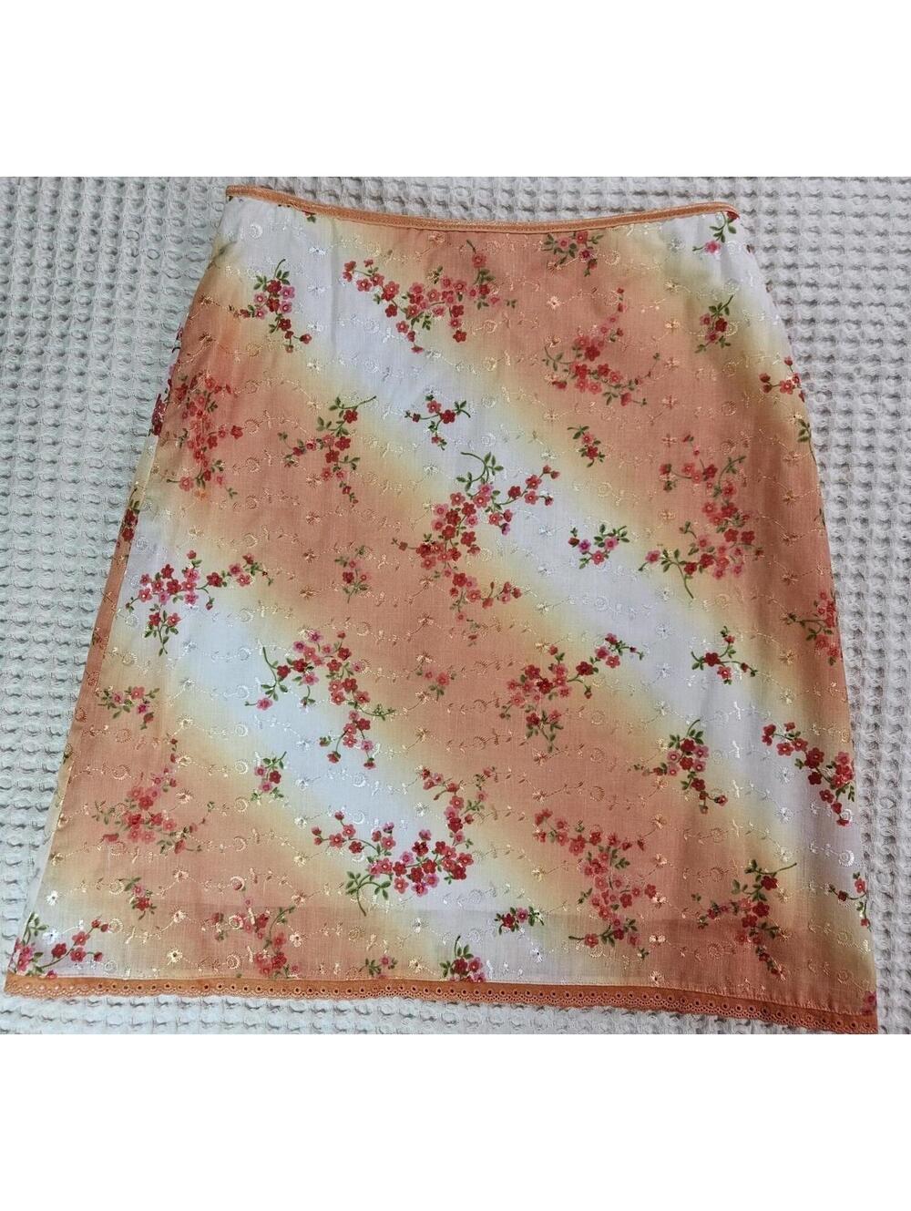 Exact Change Vintage Y2K Lined Floral Skirt Women's Size 3 ? Review Measurements